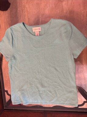 Chadwicks Blue Short Sleeve Cashmere Top